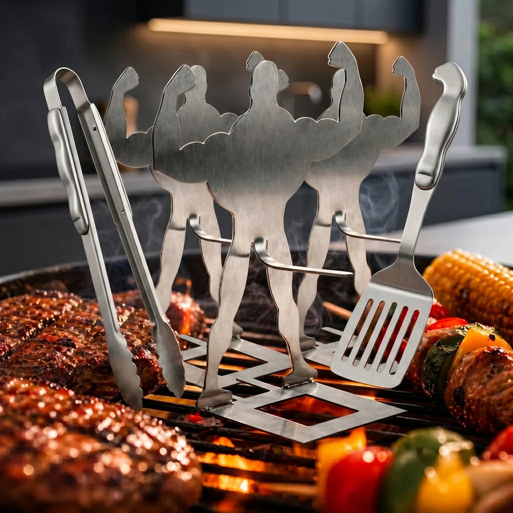 GrillGains: Flex Your BBQ Muscles & Grill with Glee!